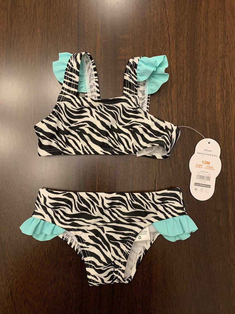 NEW Wonder Nation 12 Month Zebra Print Bikini